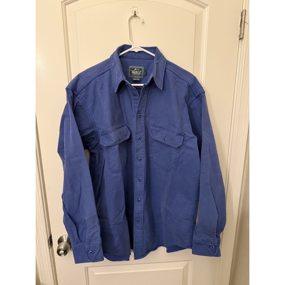 Vintage Woolrich Shirt Mens Large Heavy Chamois Flannel Button Up Made in‎ USA